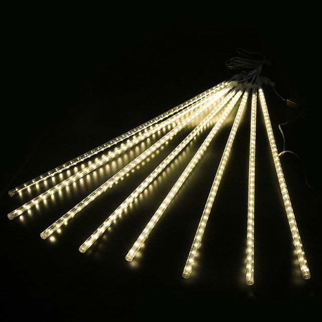 LED Meteor Shower Rain Lights Waterproof Falling Raindrop Fairy String Light For Christmas Holiday  6