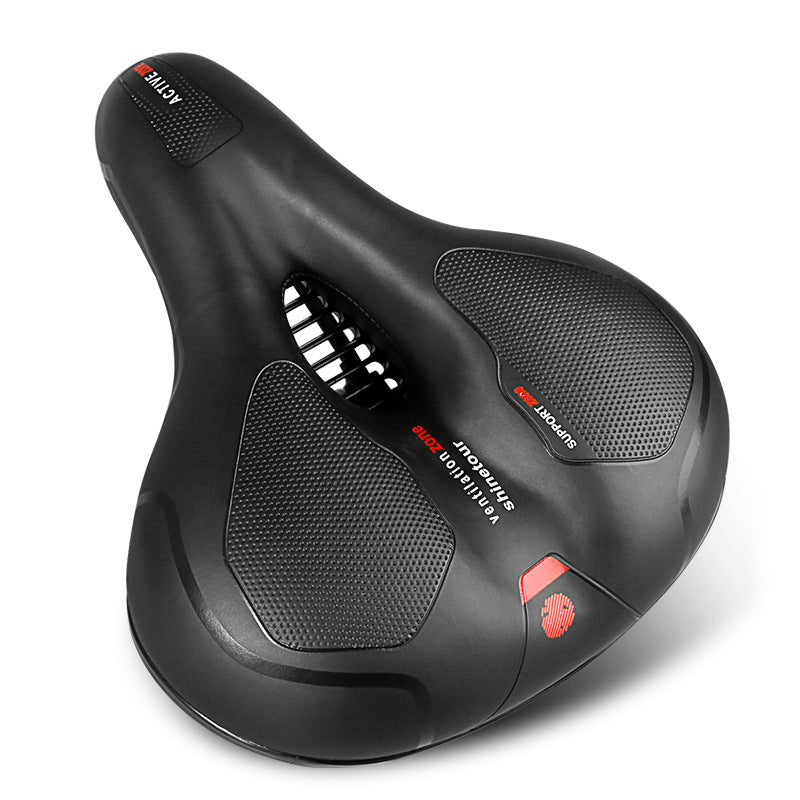 UltraComfort Wide Bike Saddle With Shock Absorbing  Reflective Design Hollow Breathable Seat For Ra 2