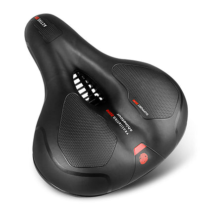 UltraComfort Wide Bike Saddle With Shock Absorbing  Reflective Design Hollow Breathable Seat For Ra 2
