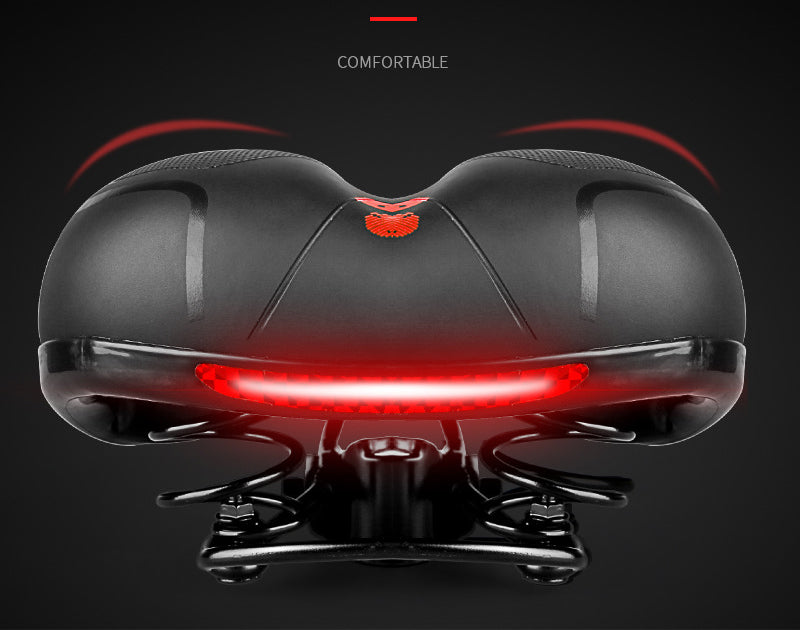 UltraComfort Wide Bike Saddle With Shock Absorbing  Reflective Design Hollow Breathable Seat For Ra 3