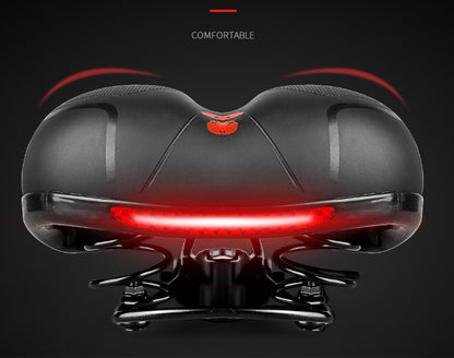 UltraComfort Wide Bike Saddle With Shock Absorbing  Reflective Design Hollow Breathable Seat For Ra 3
