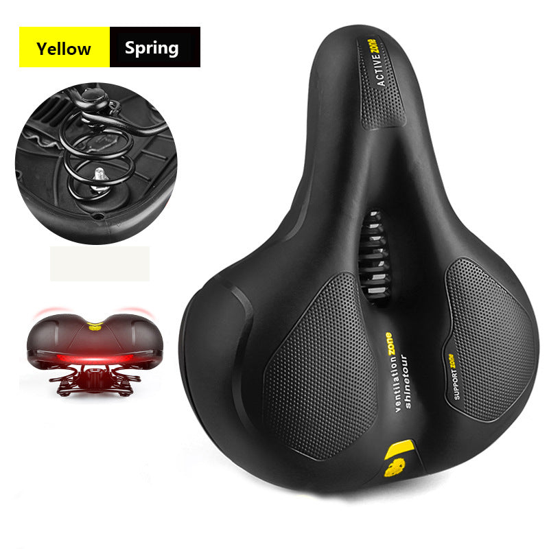 UltraComfort Wide Bike Saddle With Shock Absorbing  Reflective Design Hollow Breathable Seat For Ra 7