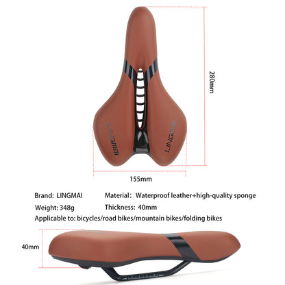 Comfort Bike Seat for Men & Women - Waterproof Bicycle Saddle with Soft Shock Absorbing for MTB, Mountain, Road Bike