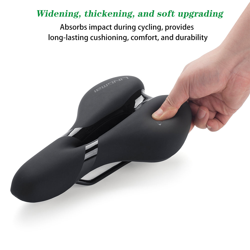 Comfort Bike Seat for Men & Women - Waterproof Bicycle Saddle with Soft Shock Absorbing for MTB, Mountain, Road Bike