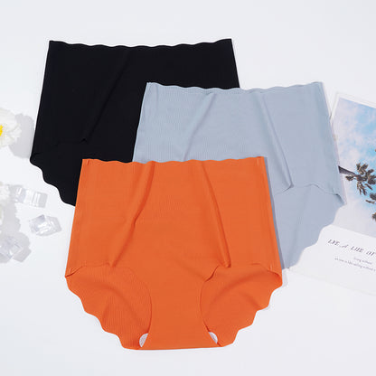 Maternity Seamless Comfortable Panties High Waist Ultra Thin Breathable Pants, Sexy Solid Color Ruffled Womens Underwear