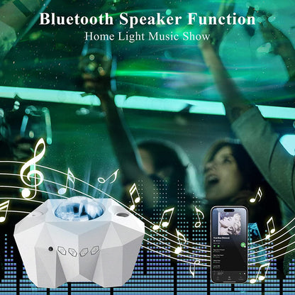 NEW Aurora Projector Lamp with Bluetooth Speaker, Northern Light Galaxy Star Projector, Moon Lamp for Bedroom Decor