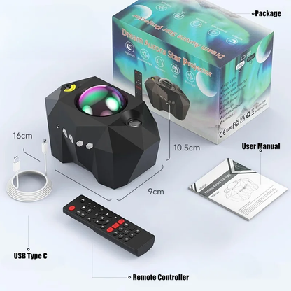 NEW Aurora Projector Lamp with Bluetooth Speaker, Northern Light Galaxy Star Projector, Moon Lamp for Bedroom Decor