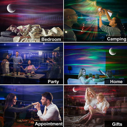 NEW Aurora Projector Lamp with Bluetooth Speaker, Northern Light Galaxy Star Projector, Moon Lamp for Bedroom Decor