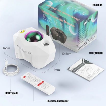 NEW Aurora Projector Lamp with Bluetooth Speaker, Northern Light Galaxy Star Projector, Moon Lamp for Bedroom Decor