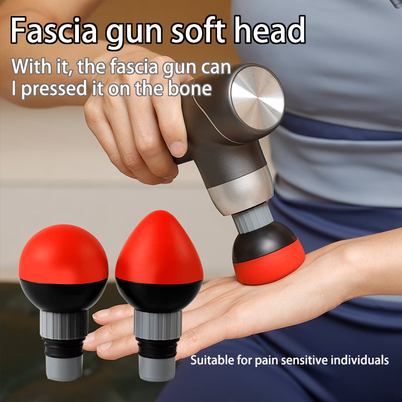 Deep Tissue Muscle Relaxation with Universal Silicone Soft Head, Caliber-Compatible Fascia Gun Massage Head Accessory