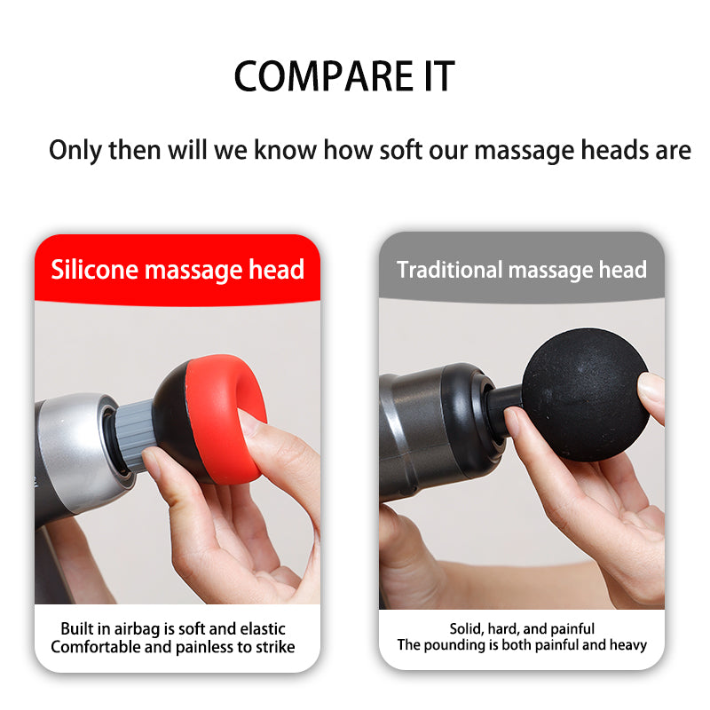 Deep Tissue Muscle Relaxation with Universal Silicone Soft Head, Caliber-Compatible Fascia Gun Massage Head Accessory