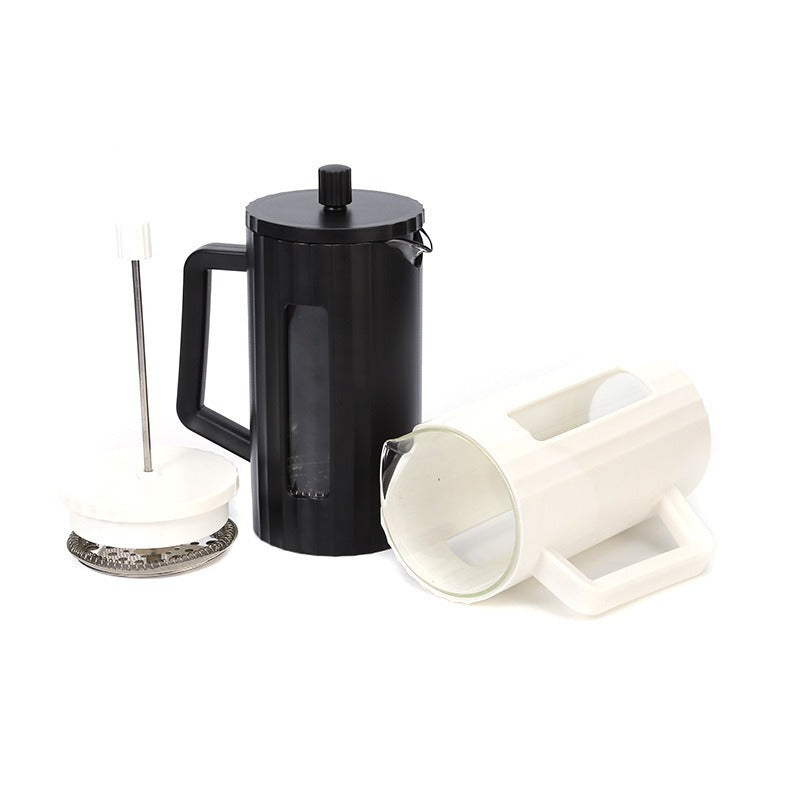 1000ML French Press Coffee Maker with Milk Frother, High Borosilicate Glass Brewer for Barista-Grade Coffee, Tea at Home