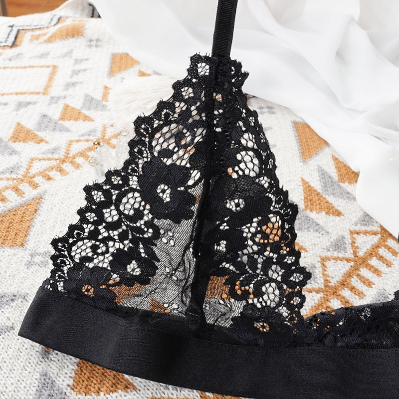 Female Unlined Transparent Bras Lace Sexy Lingerie Bralette Sexy Bra For Woman Lace Thin Underwear  3