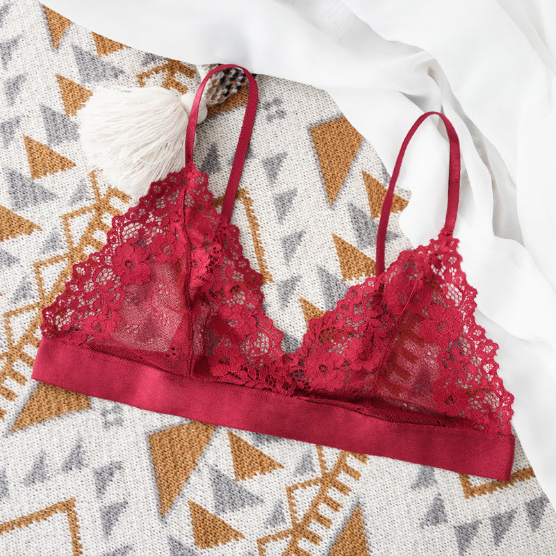Female Unlined Transparent Bras Lace Sexy Lingerie Bralette Sexy Bra For Woman Lace Thin Underwear  9