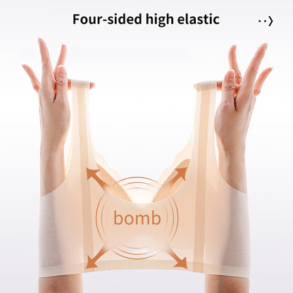 Ultra Thin Large Size Traceless Underwear For Women Breathable Cool Tube Top Bra No Steel Ring Ches 3