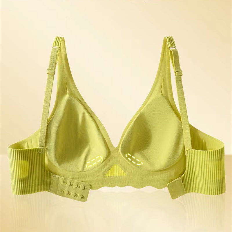 Beautiful Back Girls Underwear, Smooth and Seamless Versatile Striped Bra, Small Chest Push-up Anti-sagging Bra