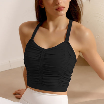 Women Cloud Rise Workout Sports Bra Gym Yoga Crop Top Fitness Training Vest Shirt Running Sportswea 6