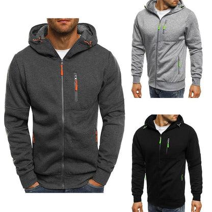 Mens Lightweight Hoodie with Full Length Zipper