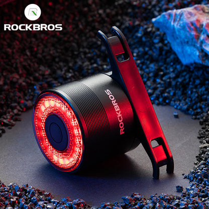 USB Charging Bike Tail Light with Smart Brake Light, Waterproof Cycling Rear Light for MTB & Road Bike Safety