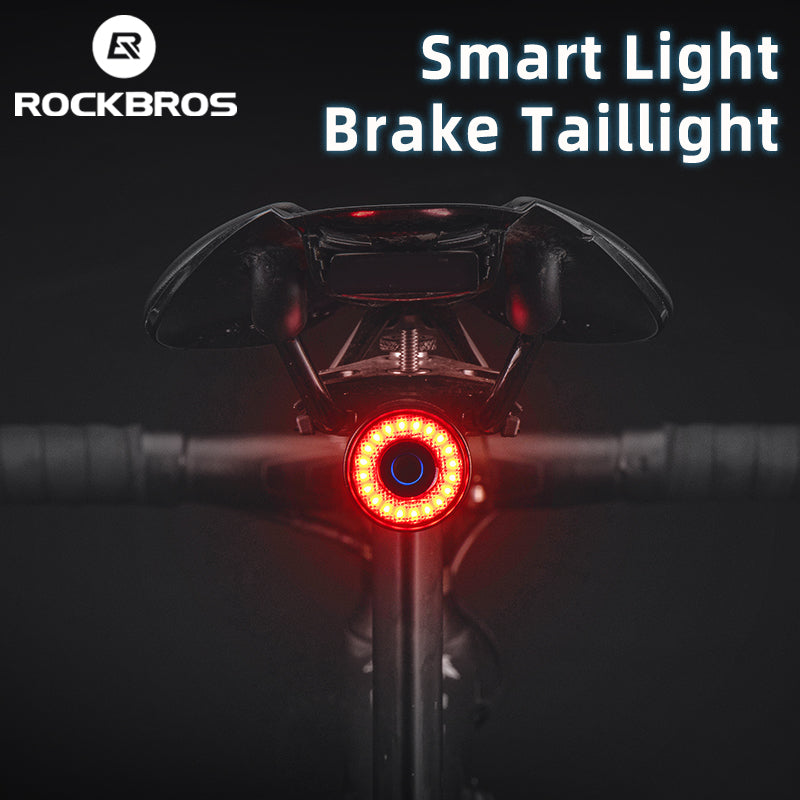 USB Charging Bike Tail Light with Smart Brake Light, Waterproof Cycling Rear Light for MTB & Road Bike Safety