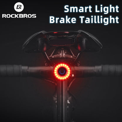 USB Charging Bike Tail Light with Smart Brake Light, Waterproof Cycling Rear Light for MTB & Road Bike Safety