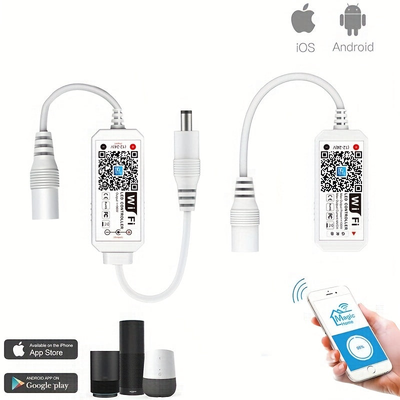 Magic Home WiFi RGBW RGB Controller for LED Strips, Works with Alexa, Google Home, Voice Control, DC12-24V Dimmer
