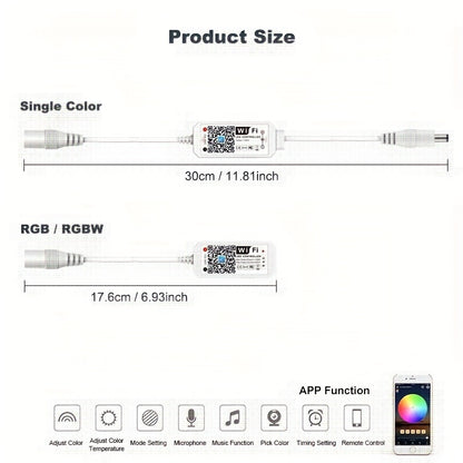 Magic Home WiFi RGBW RGB Controller for LED Strips, Works with Alexa, Google Home, Voice Control, DC12-24V Dimmer