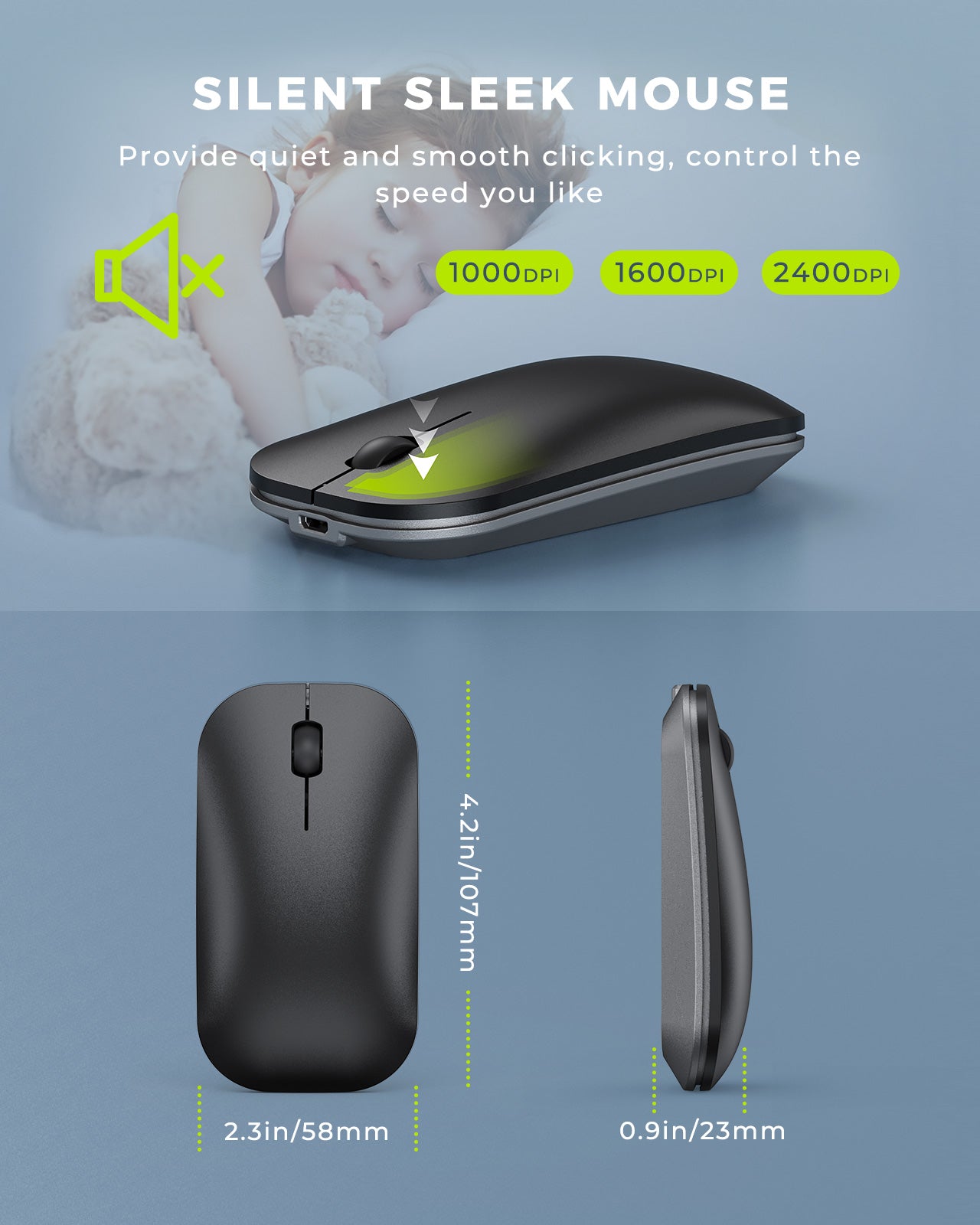 MultiDevice Bluetooth Keyboard  Mouse Combo Seenda Rechargeable Slim Wireless Set For WinMac Laptop 4