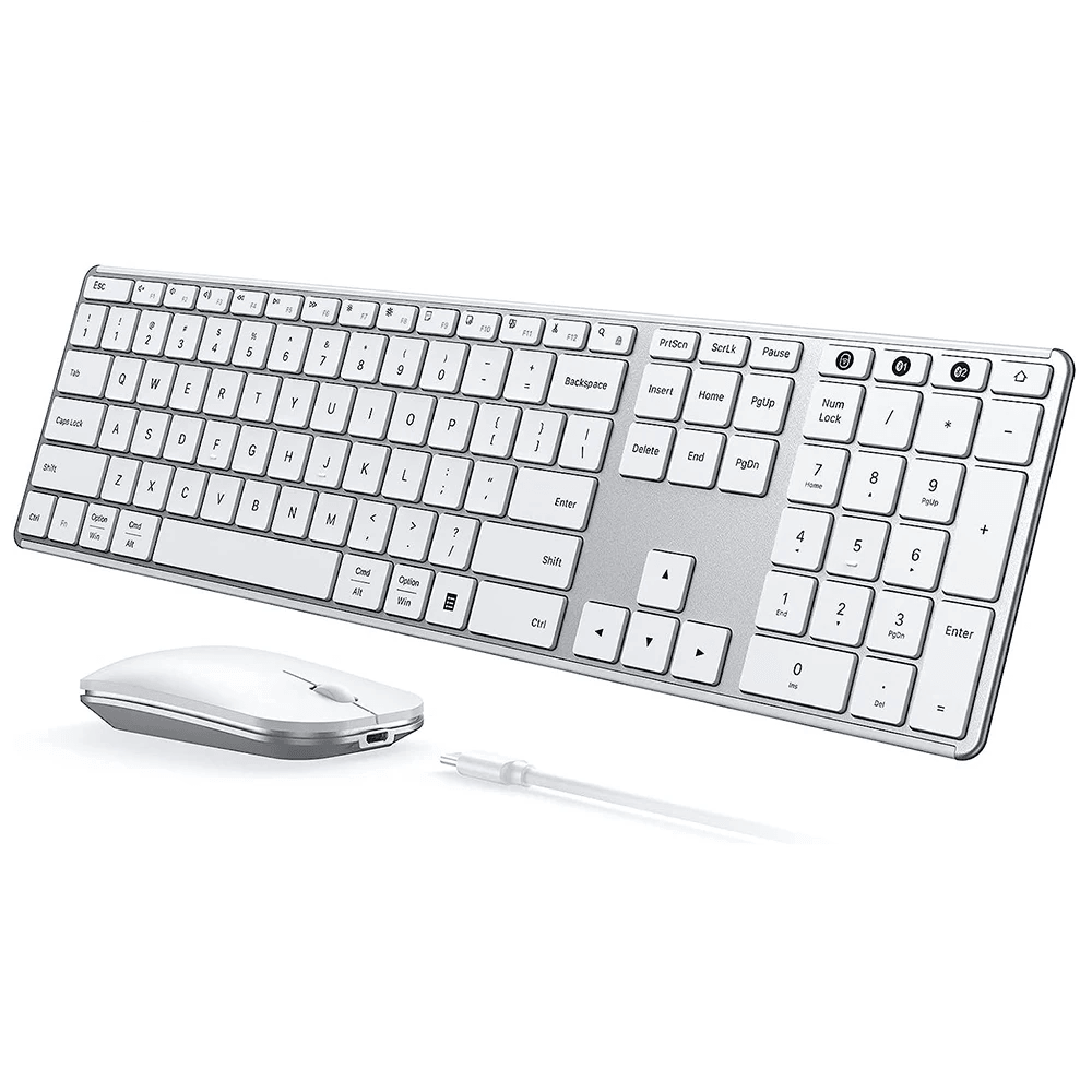 MultiDevice Bluetooth Keyboard  Mouse Combo Seenda Rechargeable Slim Wireless Set For WinMac Laptop 5