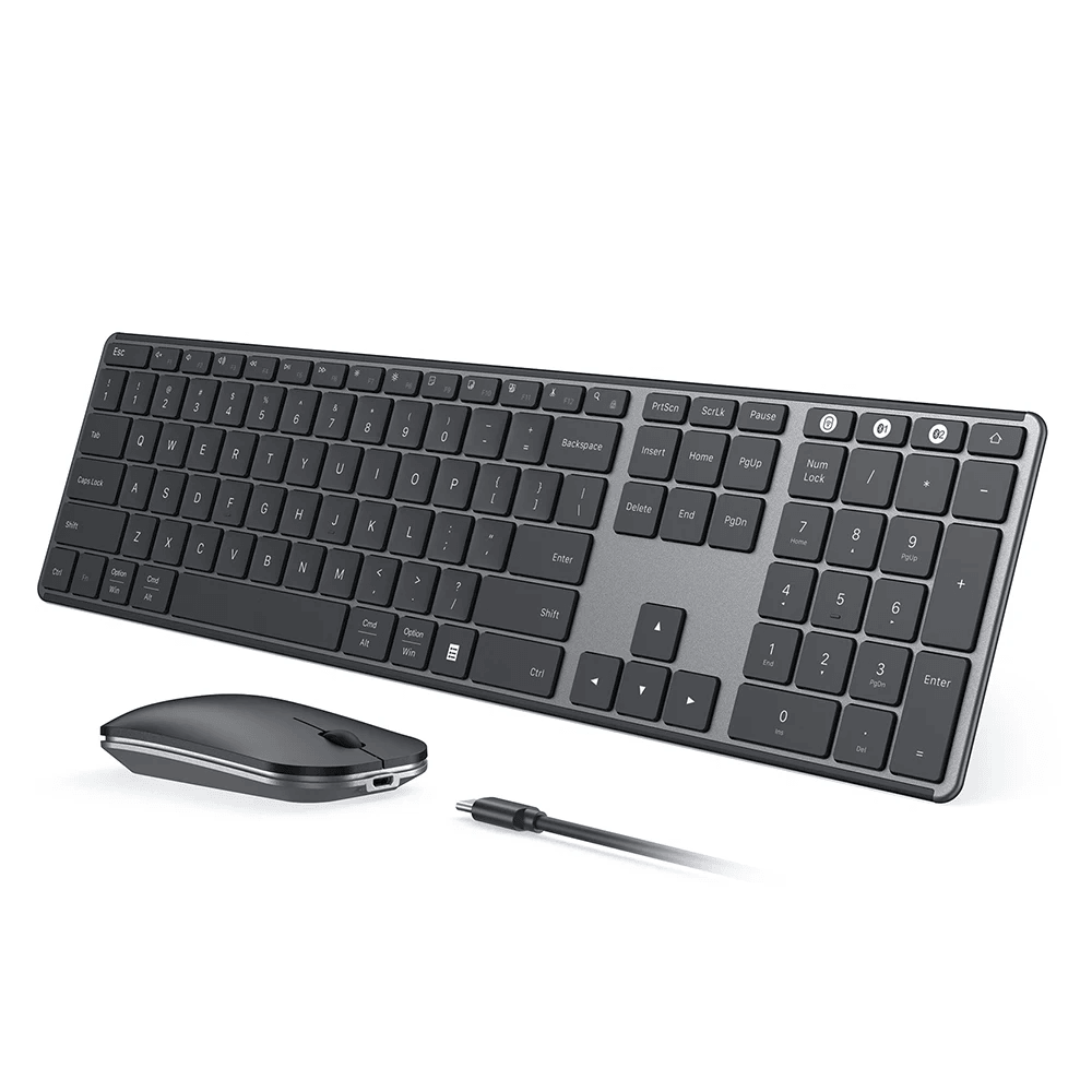 MultiDevice Bluetooth Keyboard  Mouse Combo Seenda Rechargeable Slim Wireless Set For WinMac Laptop 6