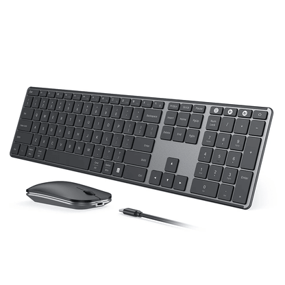 MultiDevice Bluetooth Keyboard  Mouse Combo Seenda Rechargeable Slim Wireless Set For WinMac Laptop 6