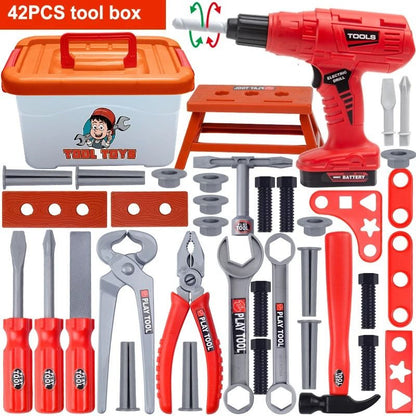 42PCS Tool Box Set Toy Simulation Repair Play House With Electric Drill And Screwdriver 5