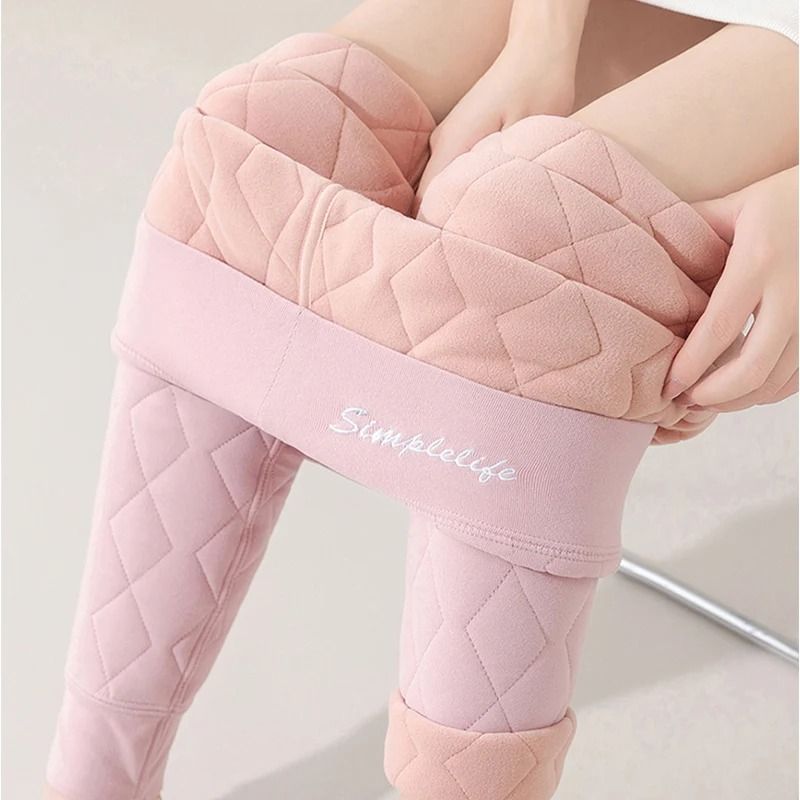 Women High Waist Thermal Pants Winter Windproof Base Layer with Tummy Control and Elastic Waist