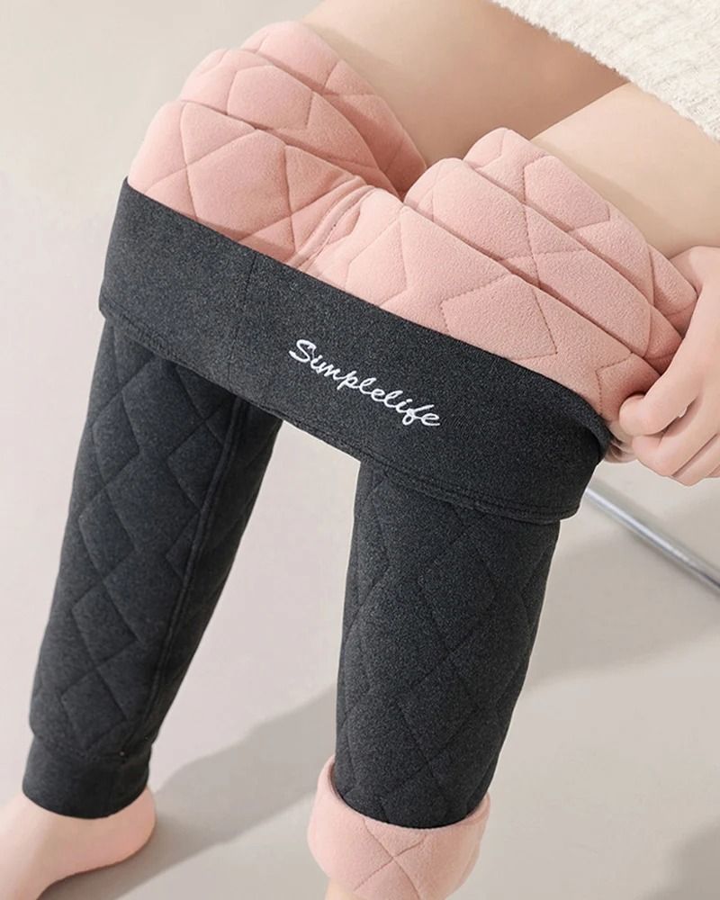 Women High Waist Thermal Pants Winter Windproof Base Layer With Tummy Control And Elastic Waist 8