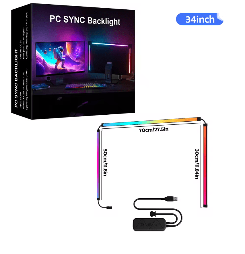 RGB Gaming Lights Strip Monitor Backlight LED Sync For PC And Game Room 6