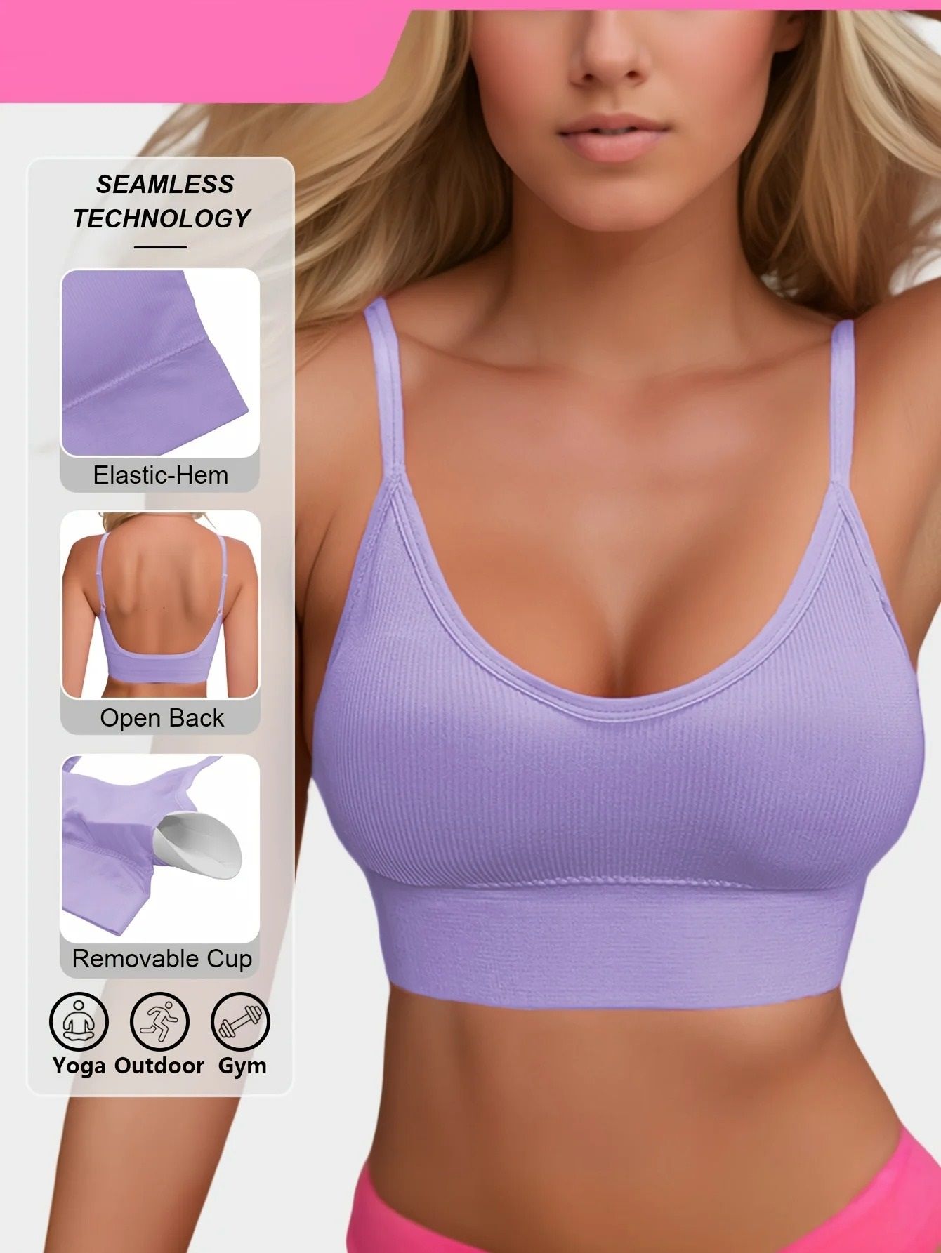 Ribbed Yoga Halter Sports Bra 5