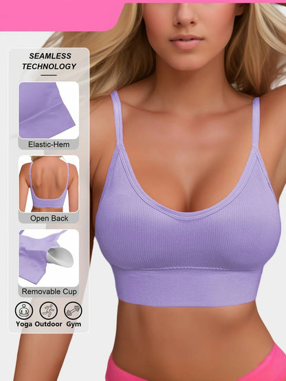 Ribbed Yoga Halter Sports Bra 5