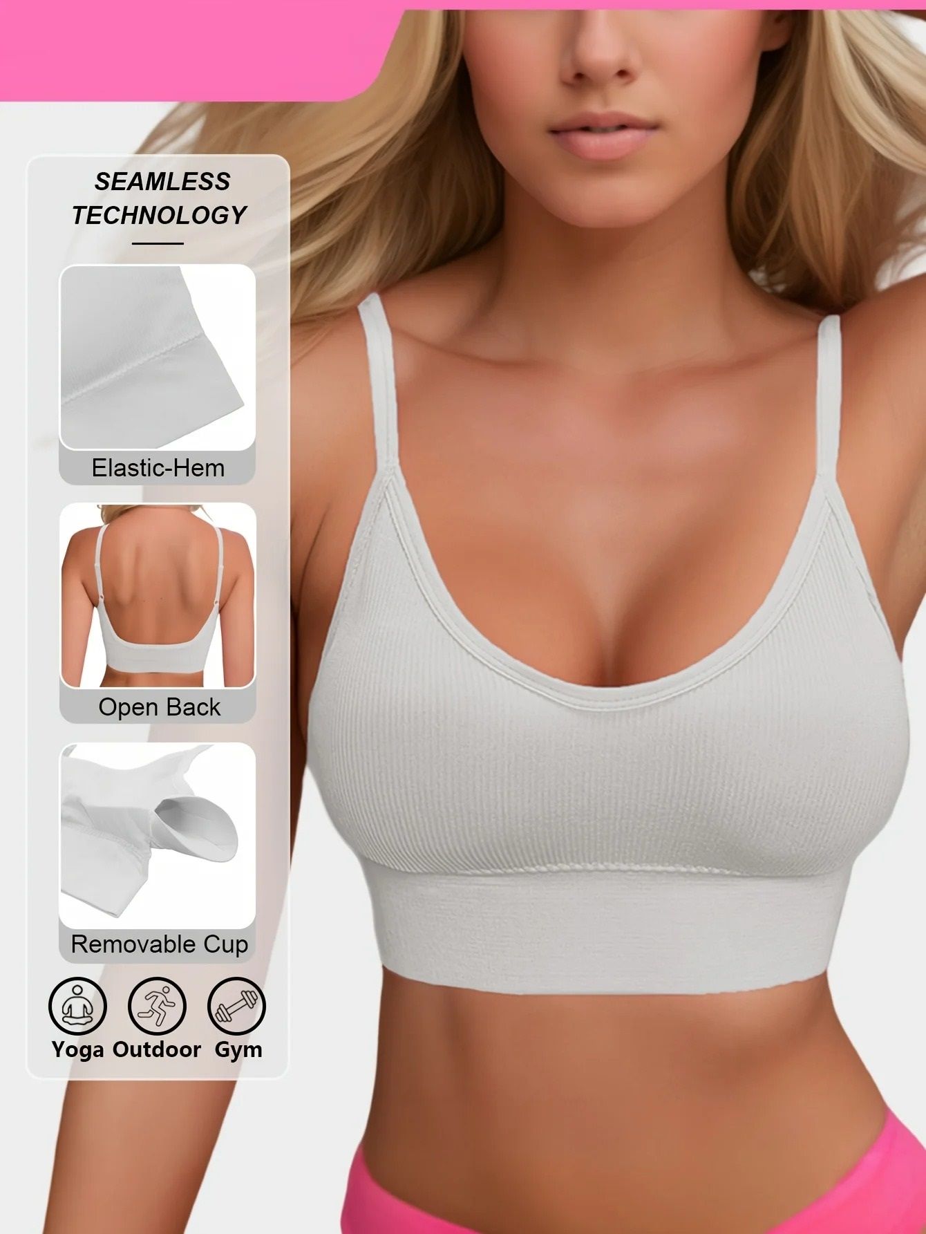 Ribbed Yoga Halter Sports Bra 6