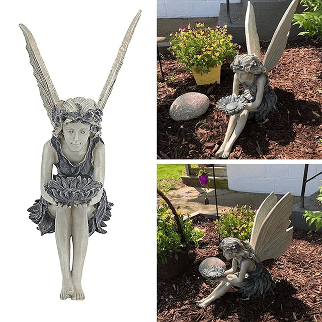 Fairy Statue Resin Angel Girl Garden Decoration Ornament 2