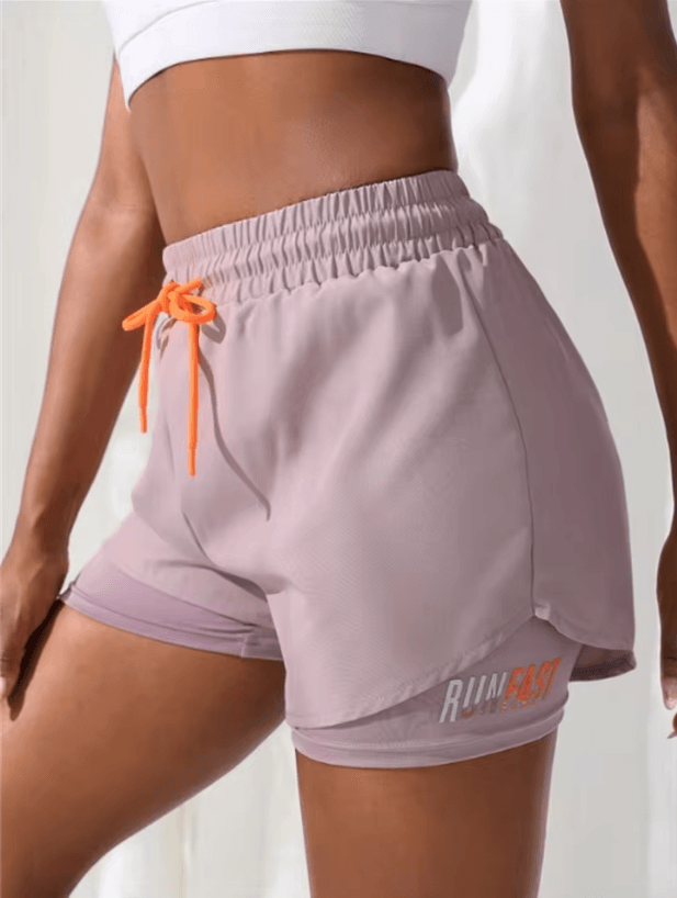 Womens High Rise Yoga Shorts With Inner Layer Running Two In One Design 5