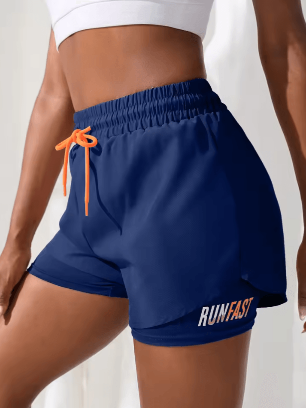 Womens High Rise Yoga Shorts With Inner Layer Running Two In One Design 8