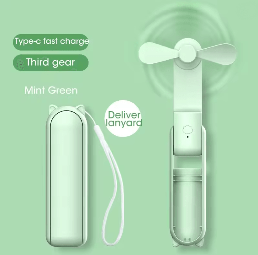 Mini Portable Fan USB Rechargeable Handheld And Desktop Foldable Cooler 2