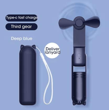 Mini Portable Fan USB Rechargeable Handheld And Desktop Foldable Cooler 3