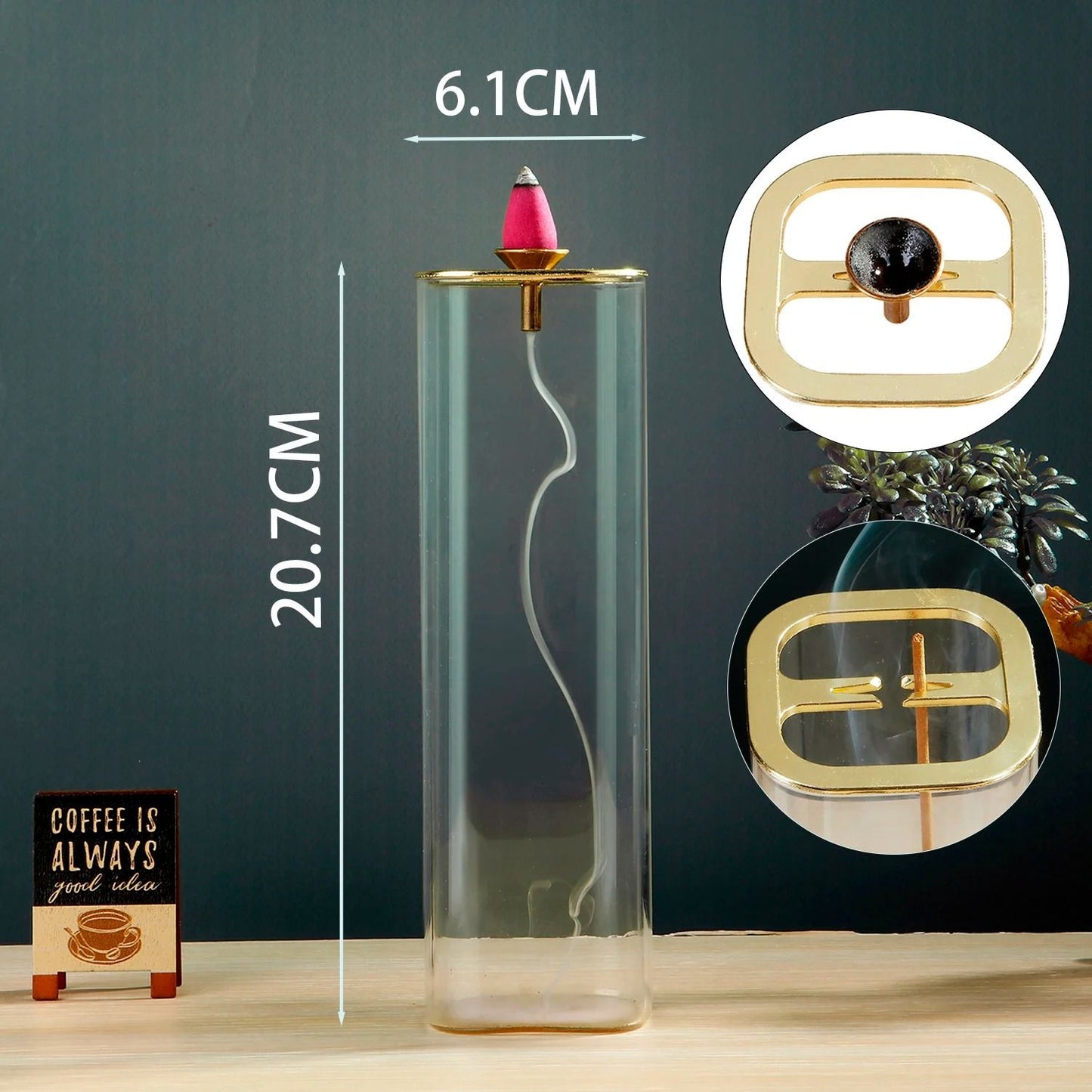 Modern Glass Incense Burner Anti Ash Flying Incense Holder With Removable Glass Ash Catcher For Hom 9