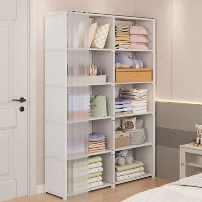 Dustproof Wardrobe Storage Cabinet With 5 Or 6 Layer Partition Shelves 3