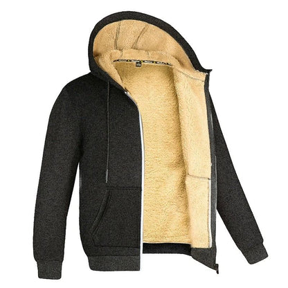 Winter Lambswool Fleece Hoodie Jacket With Hood And Zipper 9