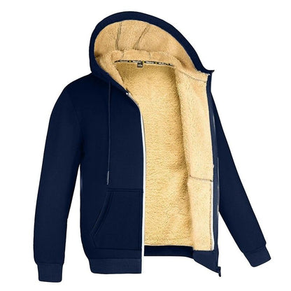 Winter Lambswool Fleece Hoodie Jacket With Hood And Zipper 2