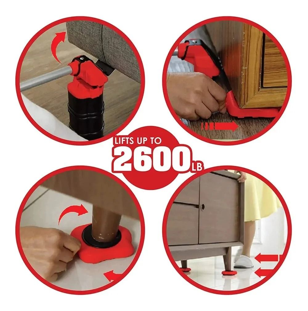 Furniture Moving Roller Set With Lifting Tool For Heavy Appliances 4