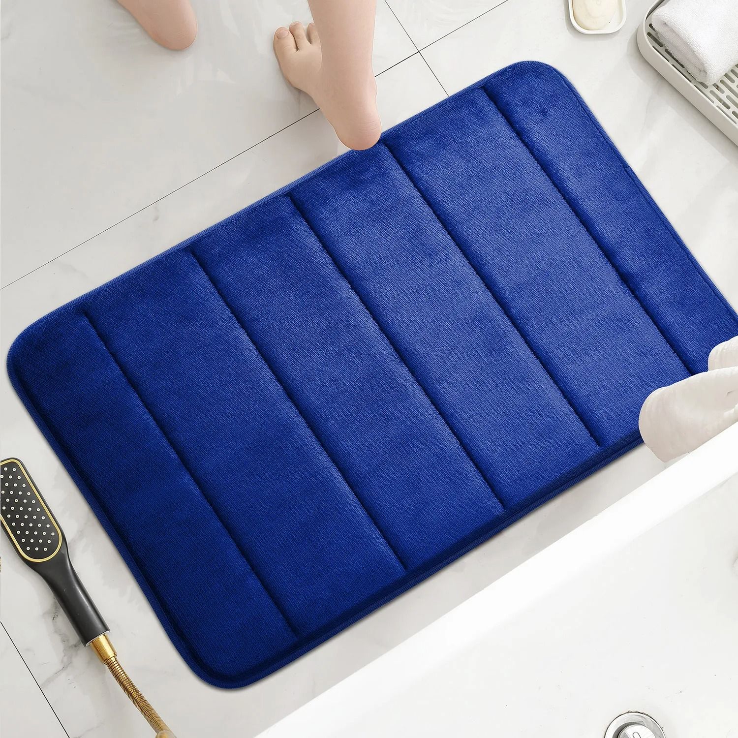 Bathroom Coral Velvet Anti Skid Mat With Quick Dry Water Absorption 1