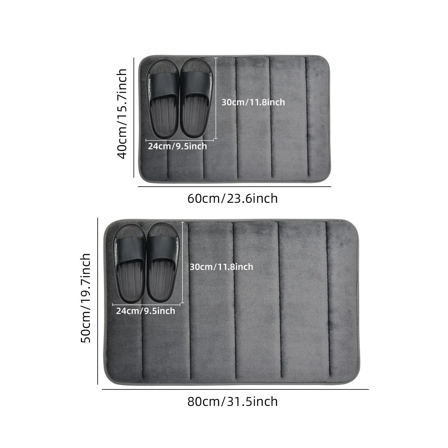 Bathroom Coral Velvet Anti Skid Mat With Quick Dry Water Absorption 2